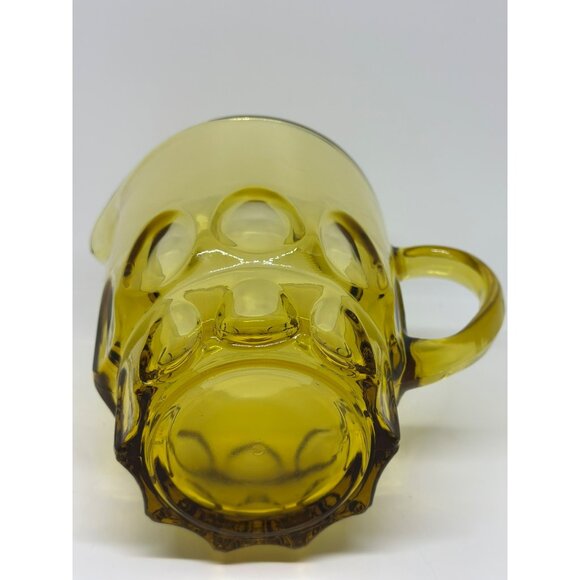 VTG Hazel Atlas Amber Glass Thumbprint Pitcher - Mid-Century Farmhouse Decor USA - Picture 4 of 7